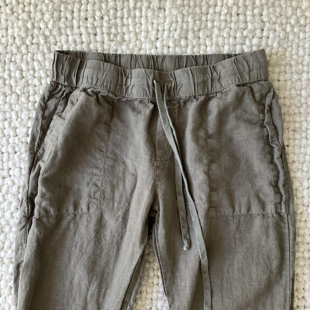 Enza Costa 100% French Linen Pull On Pants Joggers XS Sz2 Lagenlook Boho Coastal - Picture 3 of 10